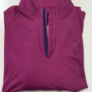 Holderness & Bourne Red and Blue Striped Polo